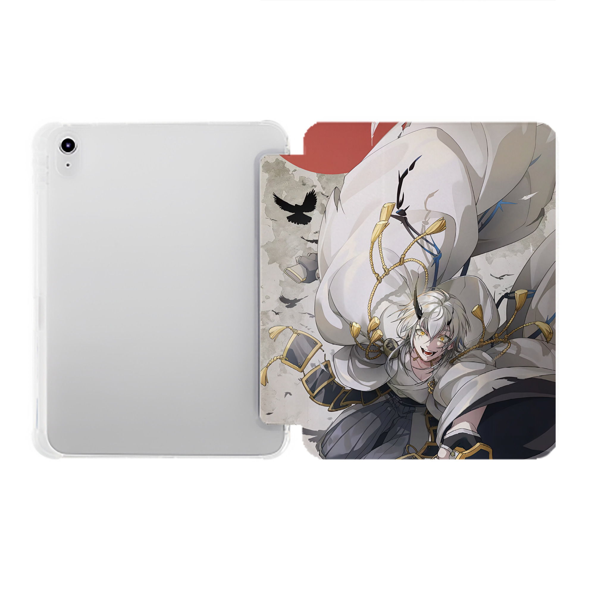 （画像用） 刀剣乱舞 Touken Ranbu IPad ケース ペン収納付き 三つ折りスタンド PUレザー×シリコン 対応機種9.5/10.5/10.9インチ